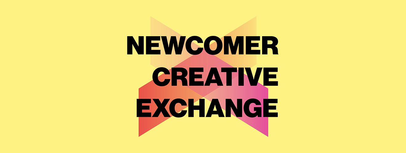 Newcomer Creative Exchange on a yellow background