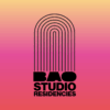 BAO Studio Residencies logo on a yellow to pink to red gradient background.