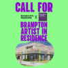 Green graphic promoting the call for Brampton Artist in Residence